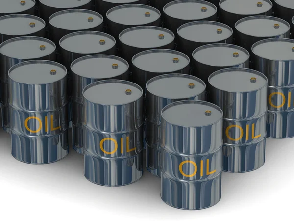 Almacén de barriles con aceite. Imagen 3D —  Fotos de Stock