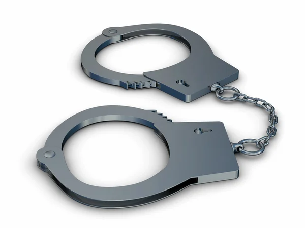 Handcuffs on a white background — Stock Photo, Image