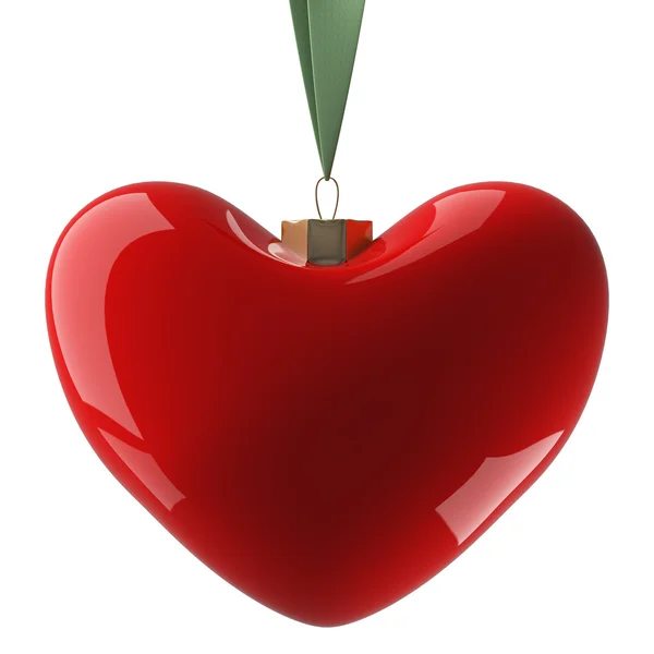 Srdce visí na pásu karet. 3D obrázek. — Stock fotografie