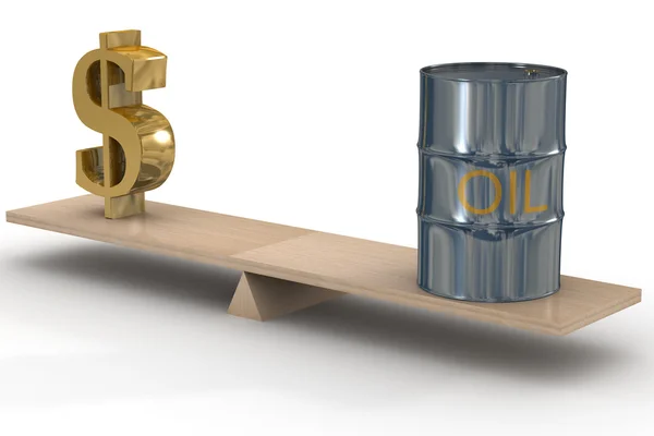 Custo das reservas de petróleo. Imagem 3D . — Fotografia de Stock