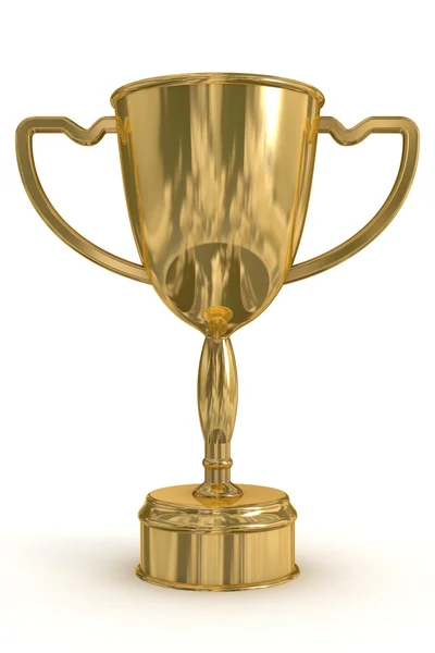 Gold cup of the winner. the 3D image. — Stock Photo, Image