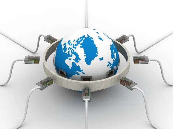 Wereldwijde netwerk het internet beschermd — Stockfoto