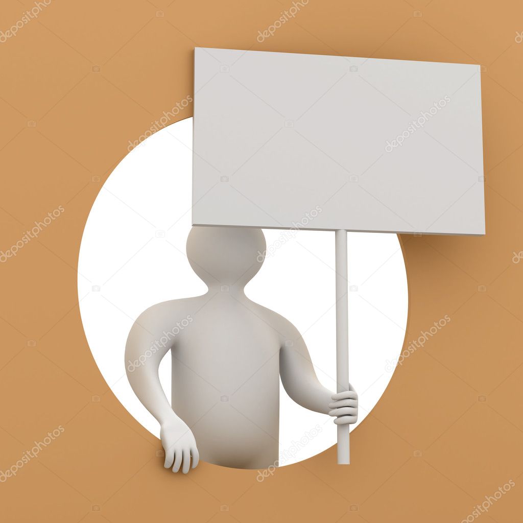 Man holds the poster in a hand
