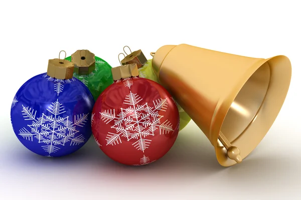 Christmas ornaments on a white — Stock Photo, Image