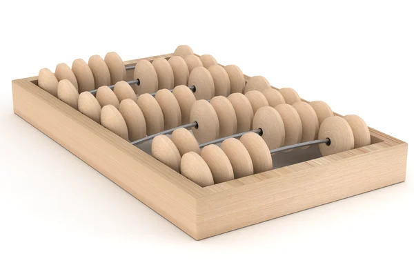 Old wooden abacus on a white — Stock Photo, Image