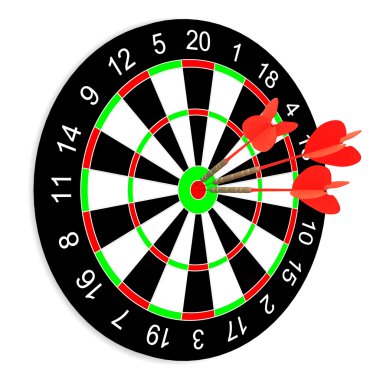 Darts on a white background clipart