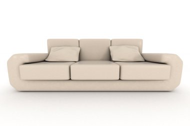 Isolated leather sofa. An interior clipart