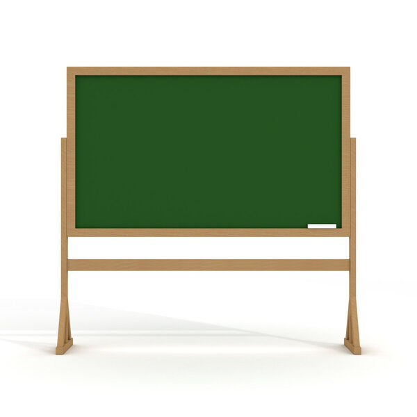 Blackboard with a chalk on a white