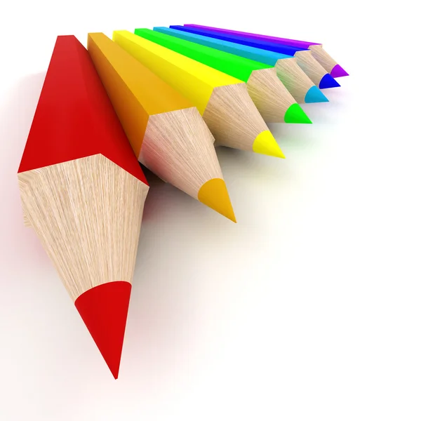 Conjunto de lápices de color. la imagen 3D . — Foto de Stock