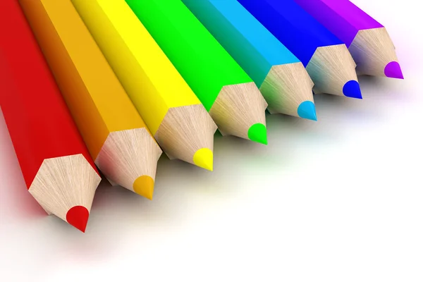 Conjunto de lápis de cor. a imagem 3D . — Fotografia de Stock