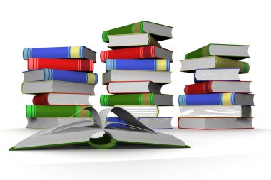 Pile of books. 3D the isolated image. clipart