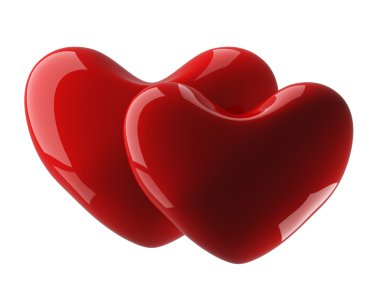 Two isolated heart on a white background clipart