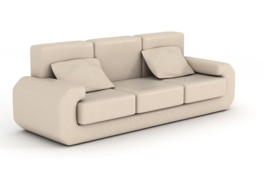 Isolated leather sofa. An interior clipart