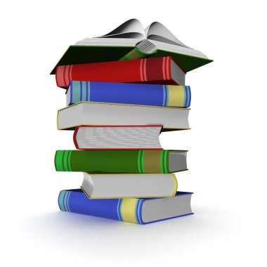 Pile of books. 3D the isolated image. clipart