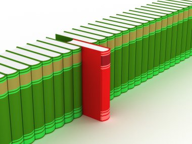 Row of books on a white background clipart