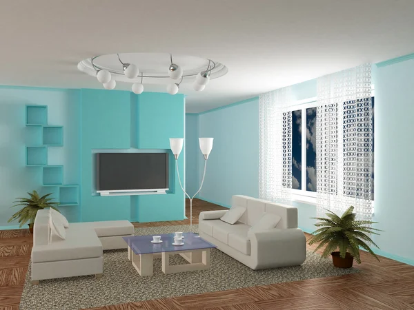 Interieur van een kamer van rust. 3D-beeld — Stockfoto