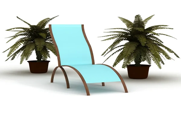 Deckchair on a white background — Stock Photo, Image