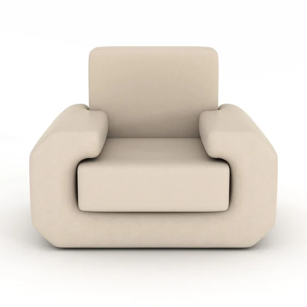 白い背景の上の革肘掛け椅子 — ストック写真