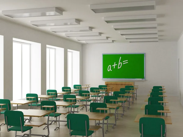 Interior of a school class. 3D image. — Stock Photo, Image