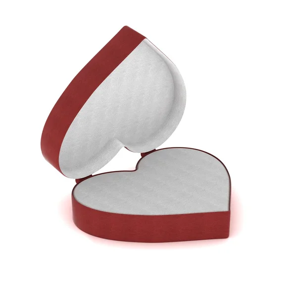 De doos van de gift in de vorm van hart. 3D-beeld. — Stockfoto