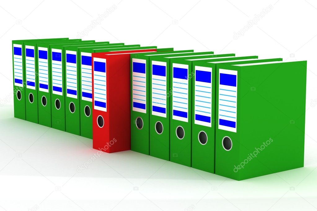 Row of accounting folders