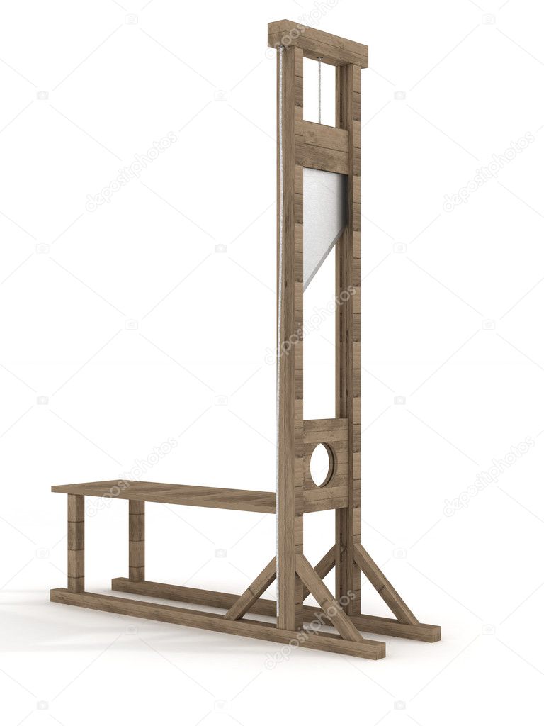 Guillotine on a white background