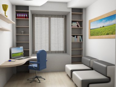 Interior of a room. 3D image. clipart