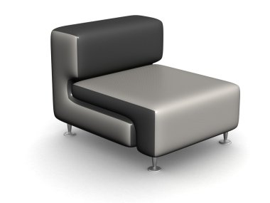 Soft armchair on a white background clipart