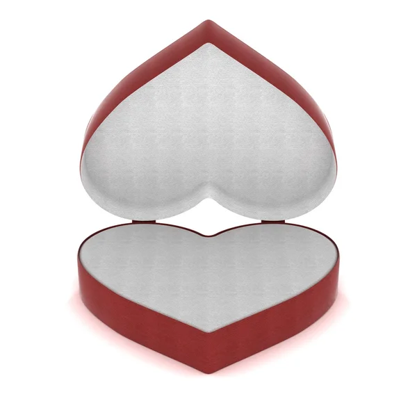 Caja de regalo en forma de corazón. Imagen 3D . — Foto de Stock