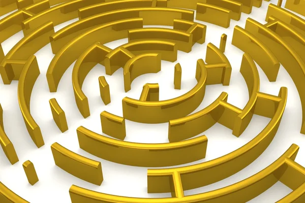 Het gouden labyrint met reflectie — Stockfoto