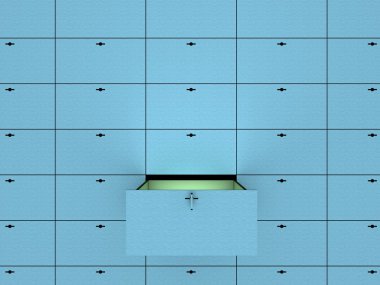 Open cell in safety deposit box. clipart