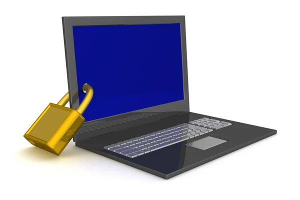 Laptop. conceito de segurança da informação — Fotografia de Stock