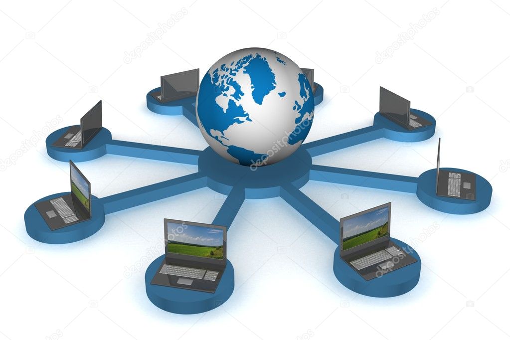 Global network the Internet. 3D image.
