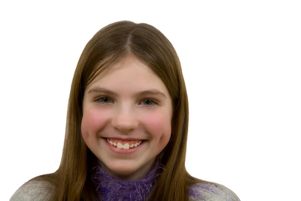 Genç gülümseyen kız portresi — Stok fotoğraf