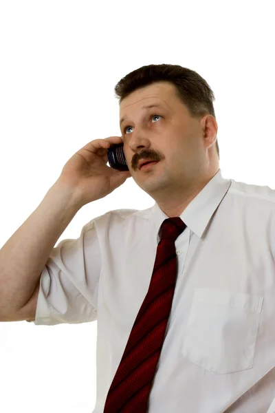 De man spreken via de telefoon — Stockfoto