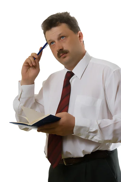 Man with a notebook — Stock Photo, Image