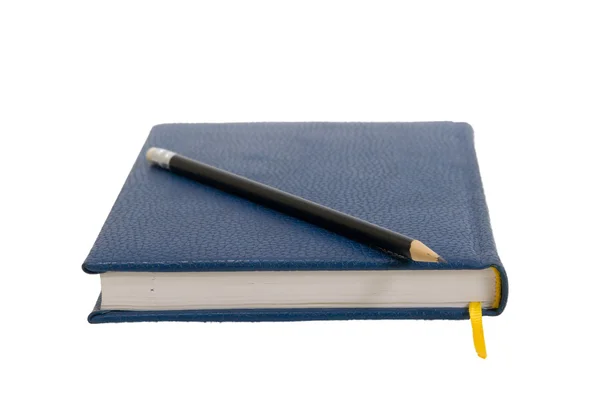Dark blue notebook on a table — Stock Photo, Image