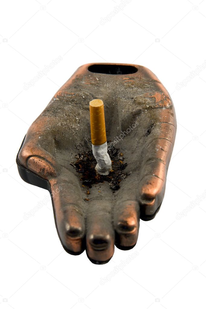 Ashtray with one cigarette