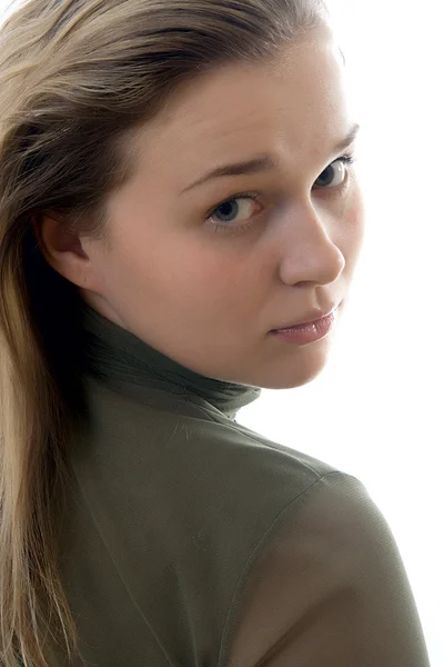 Portret van het jonge mooie meisje — Stockfoto