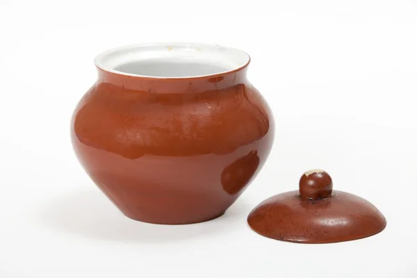 Ceramic pot on white background — Stock Photo, Image