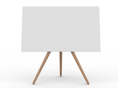 Empty board on white. Isolated 3d image