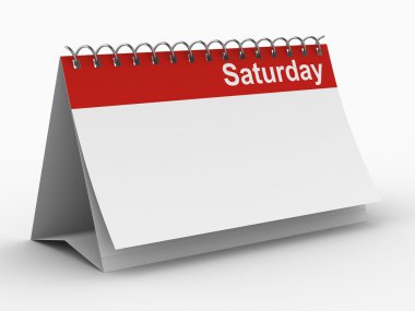 Calendar for saturday on white clipart