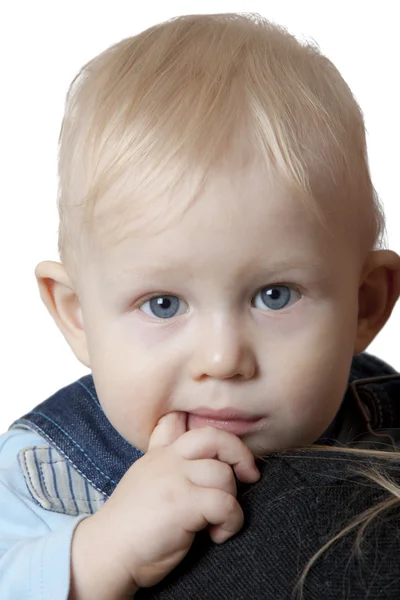 Bambino piccolo su sfondo bianco — Foto Stock