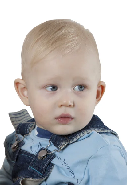Kleines Kind auf weißem Hintergrund — Stockfoto