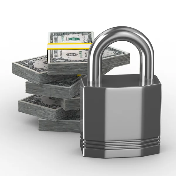 Schutz des Geldes. isoliertes 3D-Bild — Stockfoto