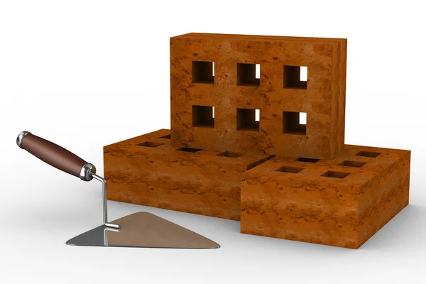 Konstruktion murslev och tegel — Stockfoto