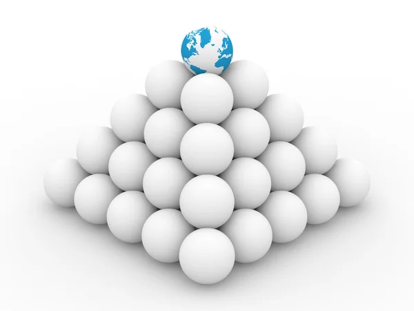Pyramid from spheres on white — Stock Photo, Image