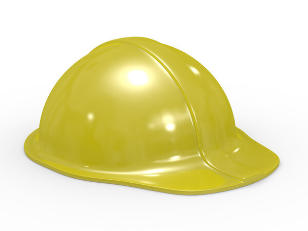 Желтый шлем на белом фоне
