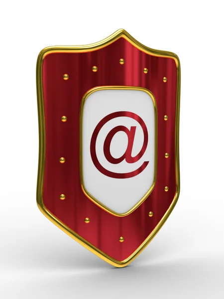 E-Mail-Schutz auf weißem Hintergrund — Stockfoto