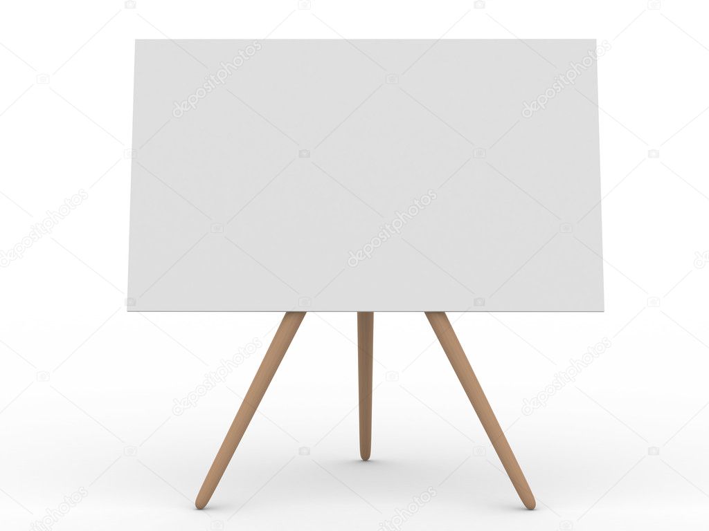 Empty board on white. Isolated 3d image